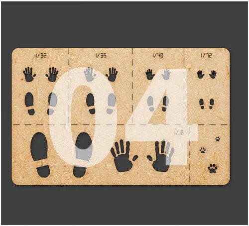 LIANG Model Handprint&Shoeprint Airbrush Stencils 0004